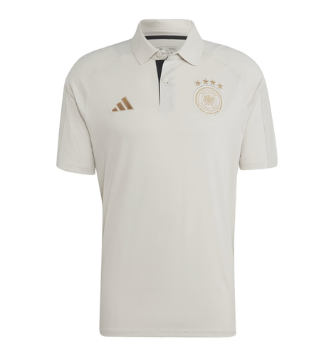 Adidas Germany DFB Men's Polo Shirt Grey Gold Colors Size M L XL New