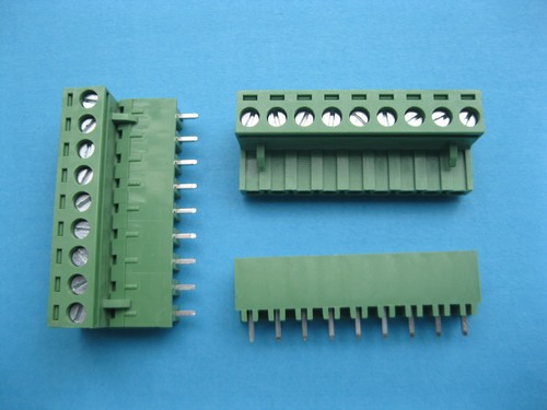 24 pcs 5.08mm Straight 9 way/pin Screw Terminal Block Connector Green Pluggable - Picture 2 of 5