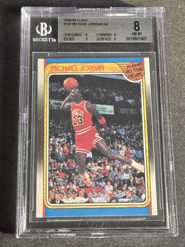 1988-89 FLEER BASKETBALL MICHAEL JORDAN #120 ALL-STAR BGS 8 NM-MT 9 Sub Not PSA
