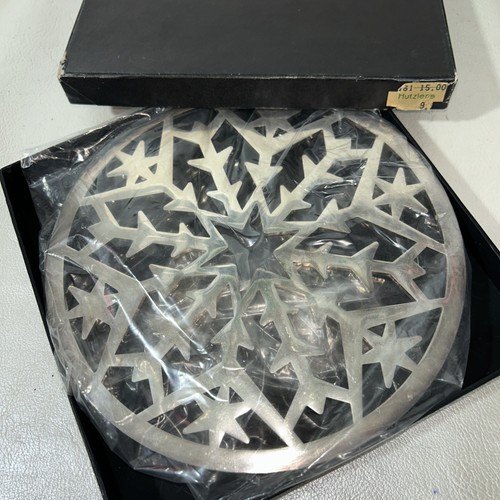 Italy Silver Trivet - Stars Round LOT OF 2 - Picture 2 of 3