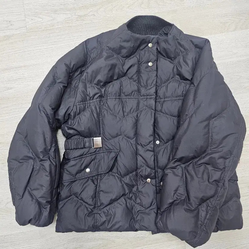 System Padding Dark Gray Lightweight Coat with Be… - image 2