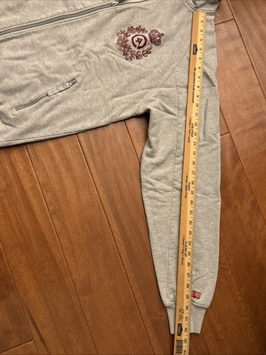 LRG Lifted Research Group LRG Jacke Herren Large grau durchgehender Reißverschluss bestickt Vintage Y2K - Bild 10 von 18