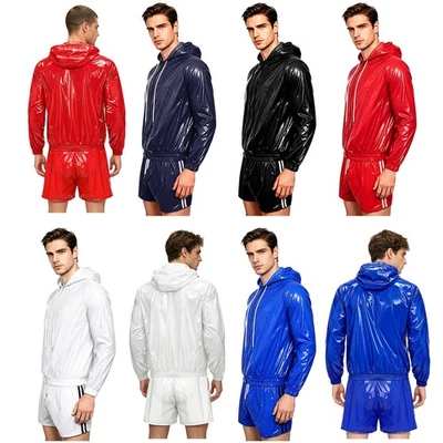 Männer Sportbekleidung Camping Outfit Glänzend Sportanzug Wasserdicht Übung - Bild 1 von 3