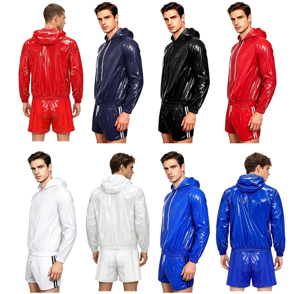 Männer Windjacke Trenchcoat Sportanzug 2-teiliges Set Outfit Radfahren Camping - Bild 2 von 3