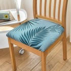 1pc Printed Dining Chair Seat Covers Stretchy Removable Chair Seat Slipcover