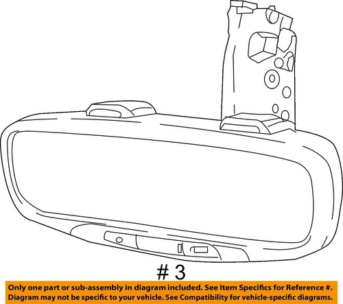 Rear View Mirror Manual Dimming Without Telematics Fits 17-21 COMPASS 1737807 - Bild 4 von 14