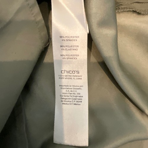 Chicos olivgrün Reißverschluss Ausschnitt Utility Tasche Shirt Tunika Damen 2 US 12 Athleisure - Bild 7 von 8