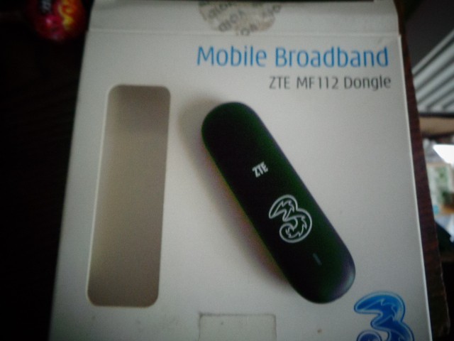 Three Mobile ZTE MF112 Mobile Broadband Dongle Black (Pay As You Go)
