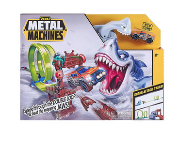 Metal Machines Shark Attack Track Set   Car Launcher Playset Toy   NEW