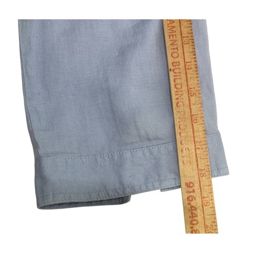 Canda Casual Chic 16 EU 46 Women's Blue Linen 3/4 Sleeve Button Shirt Light Blue - Picture 6 of 8