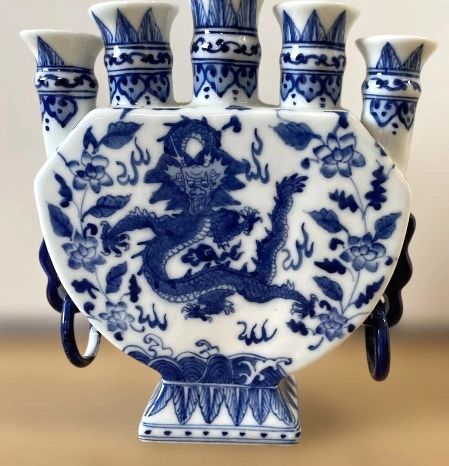陶瓷蓝色复古原创中国风花瓶| eBay