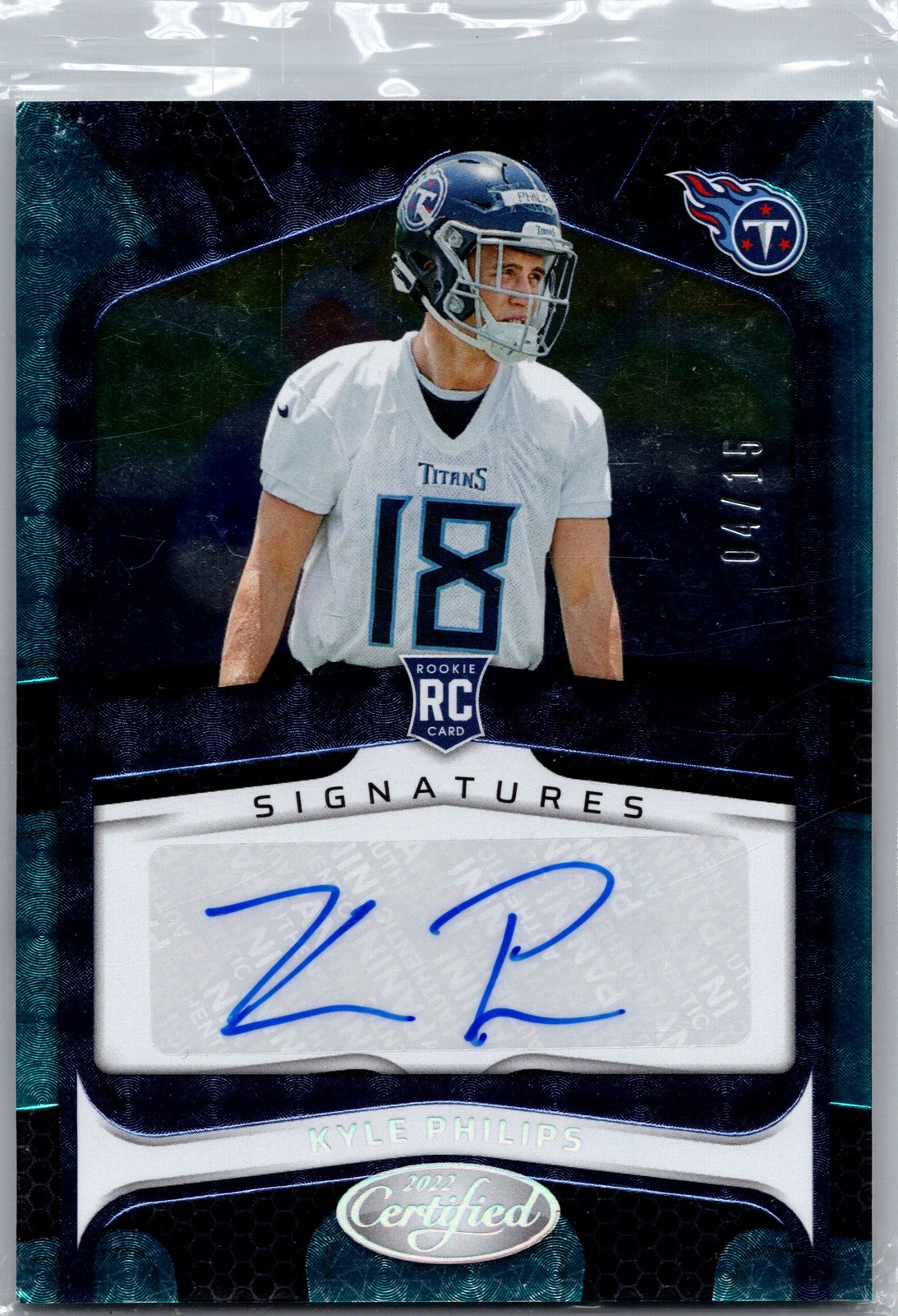 Kyle Philips Panini Certified Rookie Signatures #RSKP Mirror Teal Etch