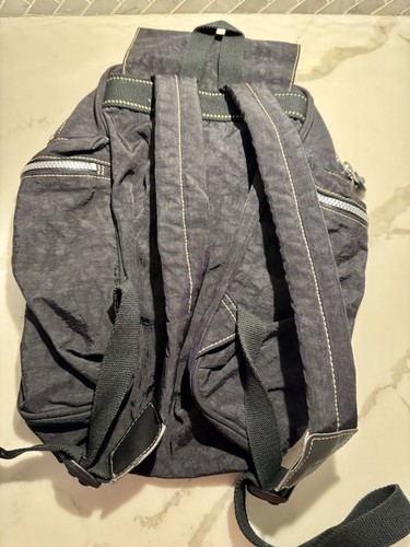 Kipling Lovebug Backpack Black Big Zippers Lightweight Hiking Foldable Roomy - Picture 2 of 7