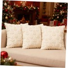 3-Pack Christmas Tree Pillow Covers 18x18 Inch - Soft Throw Pillow Cover Beige