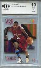 2003 E-X Lebron James Rookie Card Beckett Graded BCCG 10 Basketball #102
