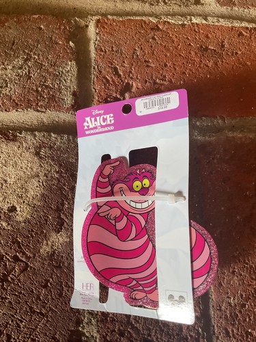 Neu Neu mit Etikett Disney Glitzer Grinse Katze Haarspange Alice im Wunderland 4" x 4" - Bild 4 von 7