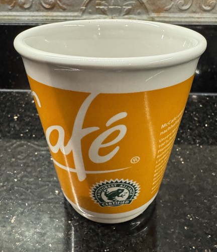 2008 McDonalds McCafe German Ceramic Cup Coffee Mug ORANGE Ceramic Cup - Picture 3 of 10