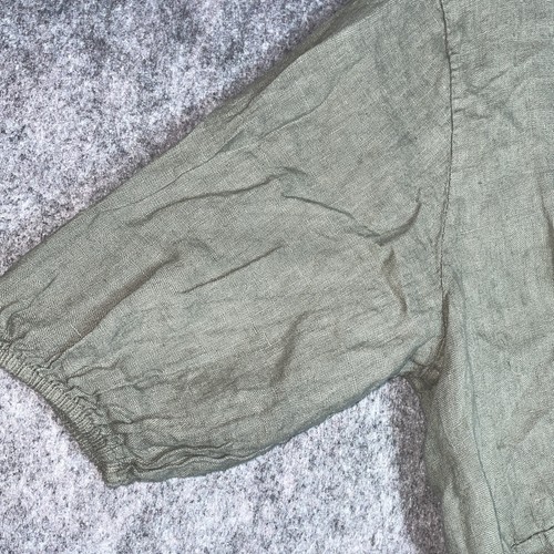 Cobblestone Living Women’s L / XL Sage 100% Linen Patch Pockets - Picture 2 of 7