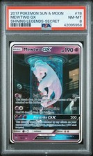 2017 POKEMON SUN & MOON SHINING LEGENDS SECRET #78 MEWTWO GX PSA 8