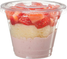 [9 Oz. - 50 Count Clear Plastic Cups with ?Flat Lids (No Hole), Fruit Cups with 