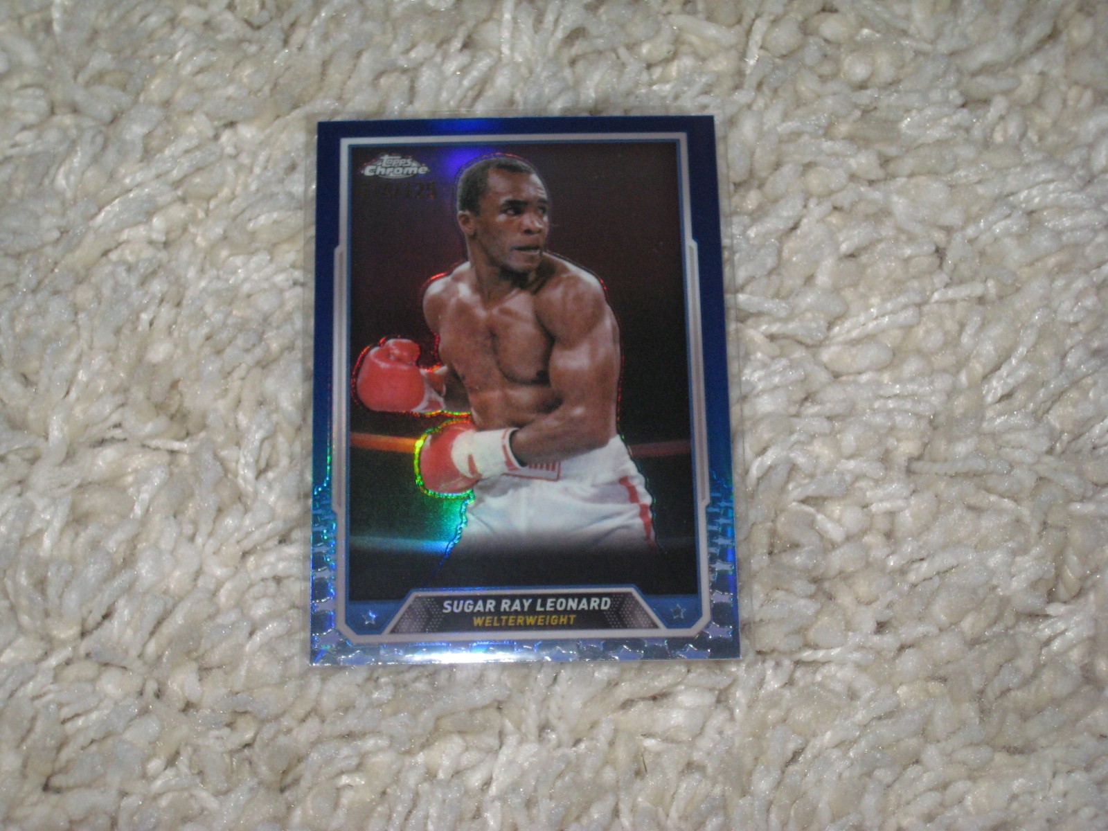 2024 Topps Chrome Boxing Sugar Ray Leonard Blue Refractor #/125 #29