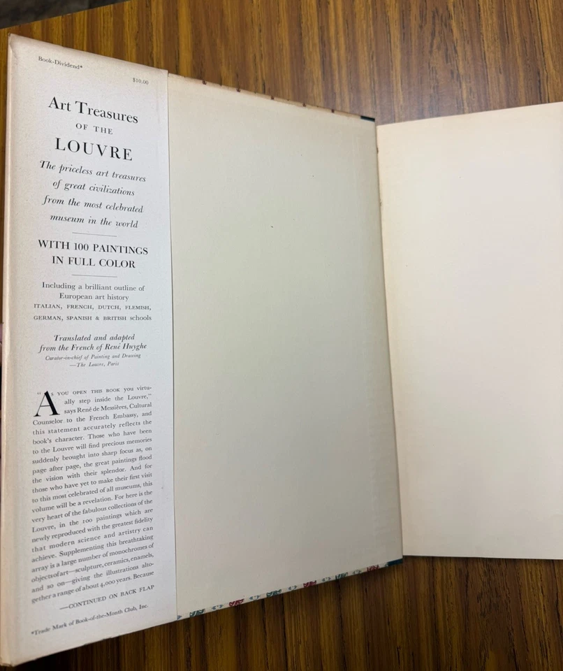 Art Treasures of the Louvre 1951 1st Edition HCDJ BCE 100 Color Plates - Image 3 of 4