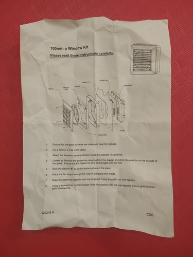 Alto 4" Window Kit For Alto Extract Fan - Picture 2 of 3