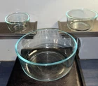 Set of 3 Pyrex Glass Round Dish/Bowls - #’s 7200,7202,7203 - Blue Tint -EUC