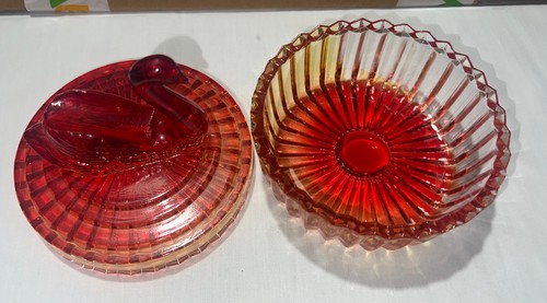 Jeanette SWAN ON NEST AMBERINA FLASH  Trinket Powder Box DISH *READ* Lipstick - Picture 4 of 24