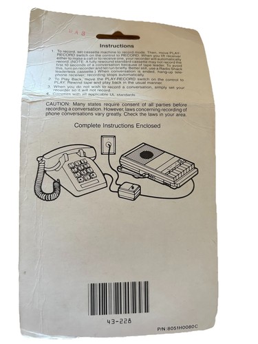 Telephone Recording Control , New Sealed In Package￼ - Picture 2 of 2