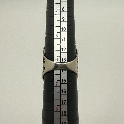 Vintage Kunststein Ring silberfarben länglich offene Schnörkelarbeit SW Größe 6,25 - Bild 5 von 6