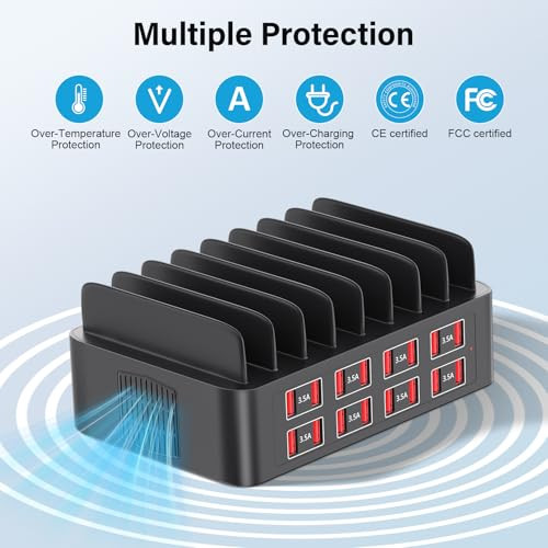 Charging Station for Multiple Devices, 150W USB Charging Station with 16 Fast - Picture 4 of 6
