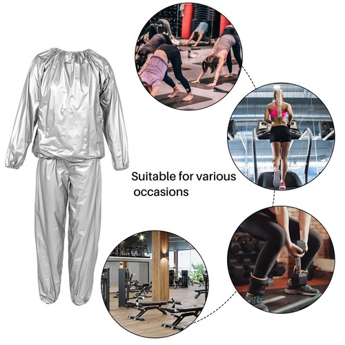 Tuta Heavy Duty Fitness Perdita Peso PVC Sauna Tuta Palestra S8882 - Foto 3 di 8