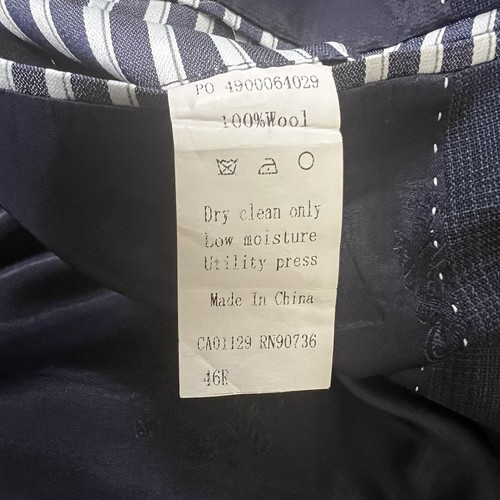 Vtg Austin Reed Suit 46R Navy Blue Glenn Check Blazer Sport Coat Slacks 36 Wool - Picture 13 of 19