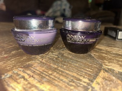 Avon Anew Platinum Day And Night Cream.Lifting,Anti-Aging Effective 2 Cream Open