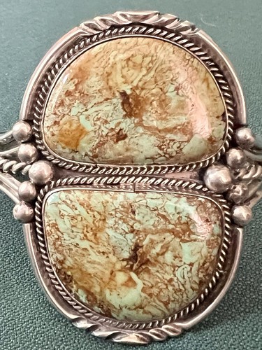 EXQUISITE VTG STERLING ROYSTON CUFF BRACELET SIGNED MIKE PLATERO 2 5/8”WIDE - Picture 18 of 20