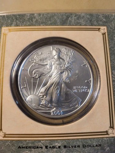 Silver American Eagle 2001 Uncirculated RARE PERFECT CONDITION NEW SEALED 31.1g