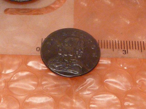 Gettone commerciale Farthing coloniale Isaac Newton originale 1793 grado superiore #2 - Foto 3 di 3