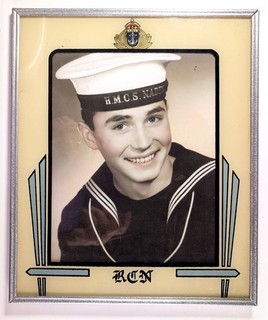 Sailor with cap tally H.M.C.S. Naden Photograph and frame