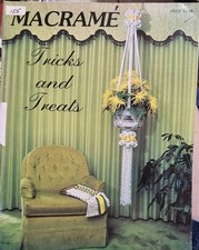 Vintage 70s How To Book Macrame Tricks and Treats Patterns Pot Hanger Purse Boho