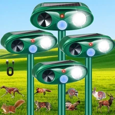 Upgraded Solar Deer Repellent Devices Ultrasonic Animal Repeller Outdoor with...