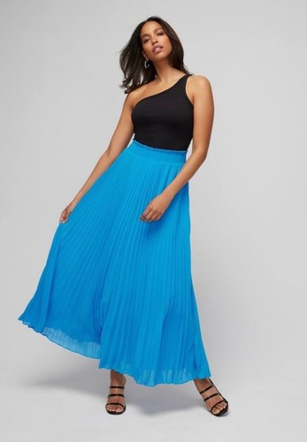 White House Black Market Women Coral Accordion Pleat Maxi Skirt Size M - Picture 5 of 12