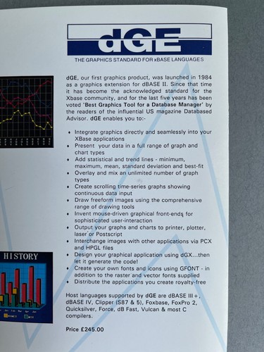 Logiciel graphique dGE pour langages xBASE et Clipper 5.0 d'août 1992 - Photo 3/9