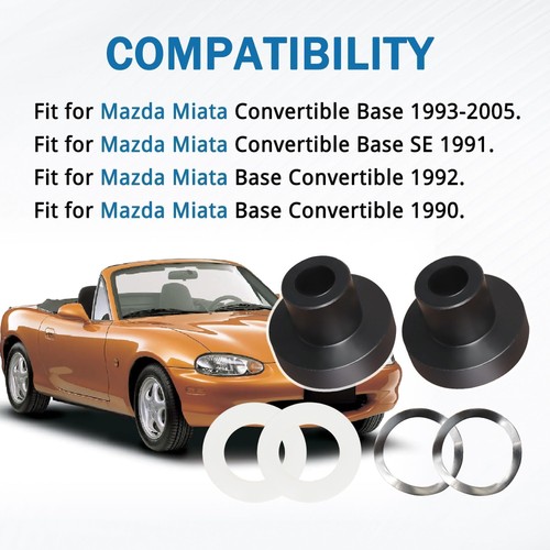 Window Bushings Kit Compatible with 1990-2005 Mazda Miata Interior Part Drive... - Picture 2 of 7