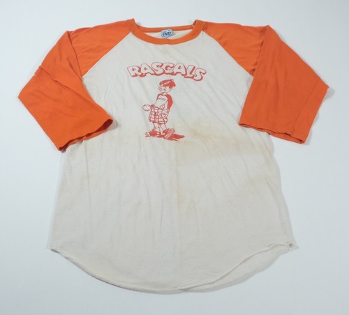 Vintage 80s The Knits Damen Rascals Baseball Raglan Shirt Verfärbt Größe M - Bild 1 von 9