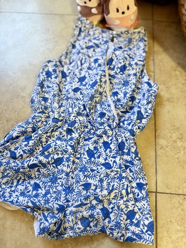 Vineyard Vines Girls small 7-8 Romper Blue Sea Turtle And Tropical Print - Picture 5 of 9