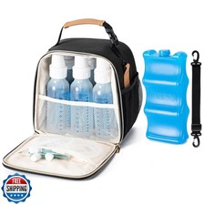 BABEYER Baby Bottle Cooler Bag with Ice Pack, Breastmilk Cooler Bag Fits 6 Ba