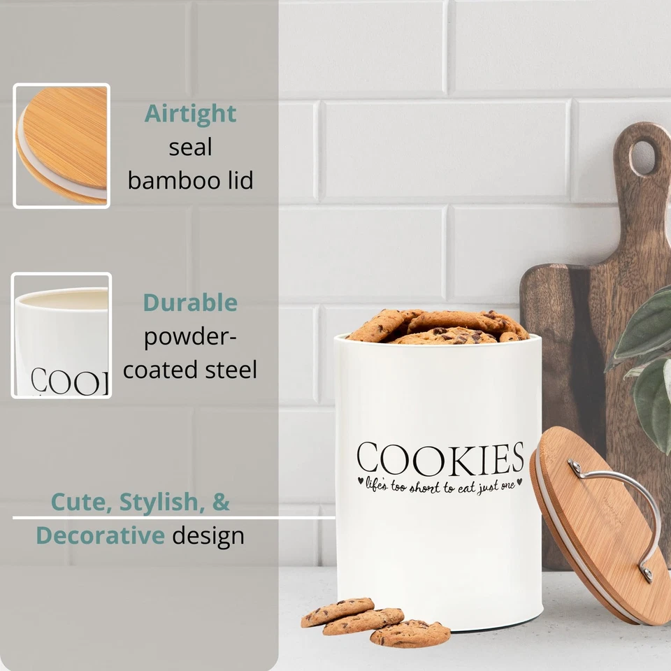 Cookie Jar with Airtight Bamboo Lid – 1.1 Gallon Cute and Decorative Cookie S... - Image 4 of 4