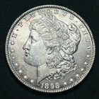 1898 Silver Morgan Dollar Philadelphia Mint Choice AU Condition