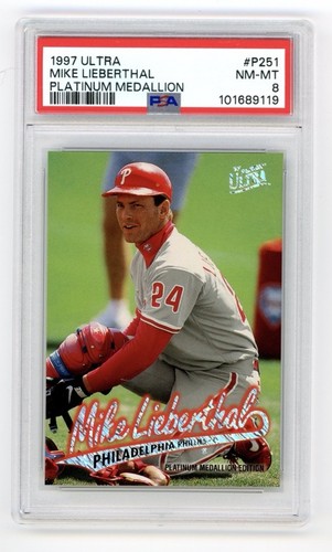 1997 Ultra #P251 Mike Lieberthal Platinum Medallion Philadelphia Phillies PSA 8 - Picture 1 of 2